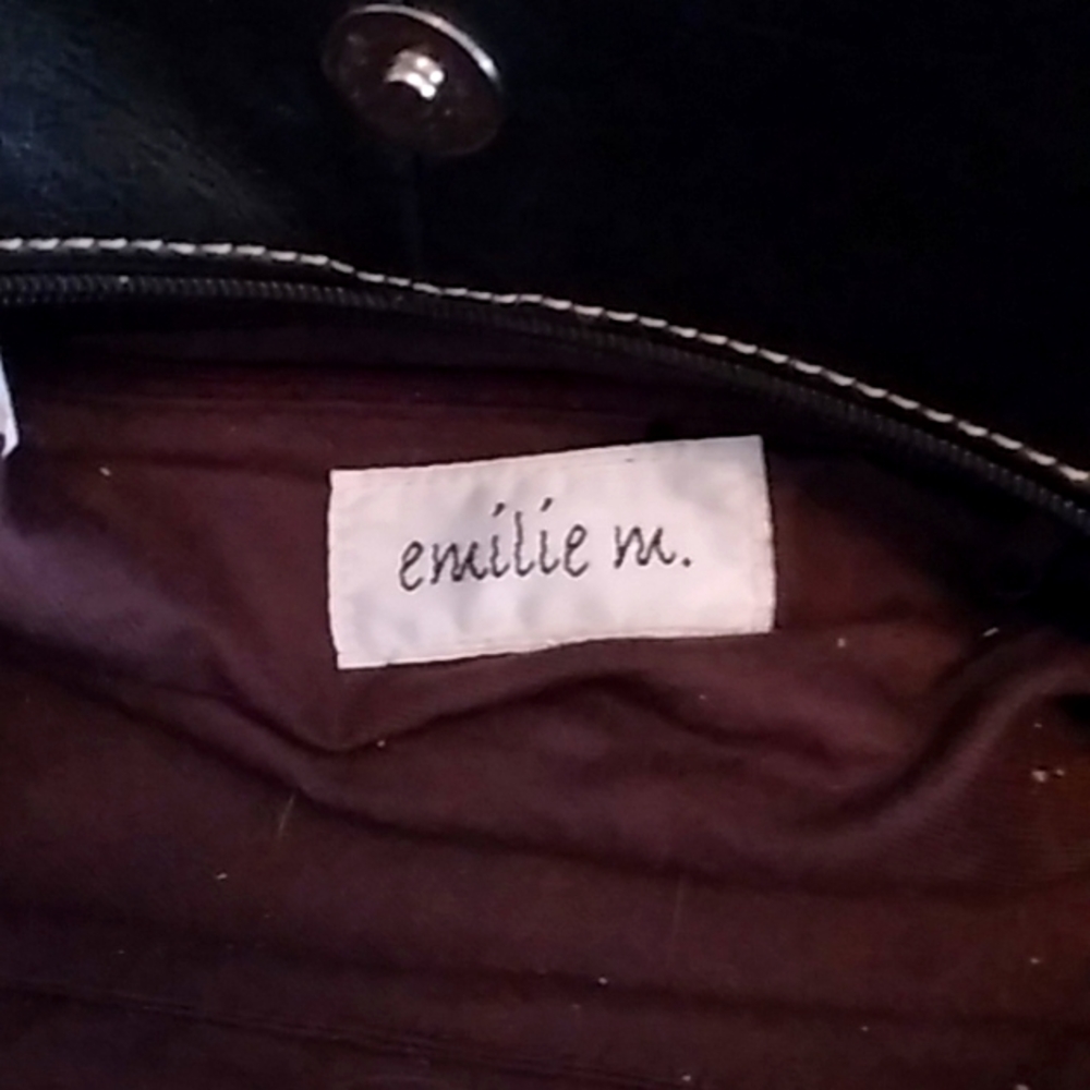 Black Emilie M. Simulated Leather Bag. Vegan.